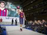 El alero del Barcelona Alex Abrines durante la presentación de la la Liga Endesa de baloncesto 2014/15.