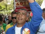 Romario, en un acto de campaña en Río de Janeiro.