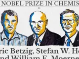 Los ganadores del Premio Nobel de Química: Eric Betzig, Stefan W. Hell y William E. Moerner.