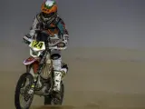 Laia Sanz, en acción durante la tercera etapa del Merzouga Rally de Marruecos.