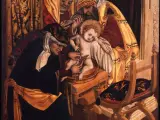 La circuncisión de Cristo pintada en un altar alemán en torno a 1450