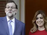 El presidente del Gobierno, Mariano Rajoy (izda.), y la presidenta de Andalucía, Susana Díaz.