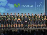 El equipo ciclista Movistar presenta su bloque para el año 2015 en la sede de Telefónica de Madrid, el 9 de enero de 2015.