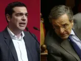 El líder de Syriza, Alexis Tsipras, y el líder de Nueva Democracia, Andonis Samaras.