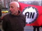 Pedro Pablo Peña, líder de Alianza Nacional, en una concentración contra el islam convocada en Madrid por La España en Marcha.