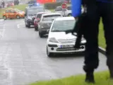 Control de la policía francesa tras los atentados yihadistas de París.