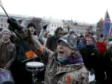 Una imagen de archivo de unas protestas sociales en Reikiavik, capital de Islandia.