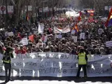 Manifestación de las mareas ciudadanas en Madrid, convocadas bajo el lema 'Por las libertades, los derechos y los servicios públicos. Contra el golpe de estado político y económico'.