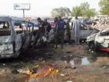 Imagen de la estación de autobuses de Kano, Nigeria, donde este pasado martes tuvo lugar un atentado suicida que dejó más de 20 muertos.