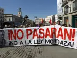 Pancarta de la marea ciudadana contra la denominada 'ley mordaza'.
