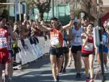 El atleta murciano Miguel Ángel López Nicolás se proclama campeón de España de marcha atlética sobre 35 kilómetros, en el Nacional 2015 que ha tenido lugar en Jumilla.