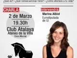 La eurodiputada Marina Albiol impartirá una conferencia sobre el TTIP este lunes