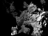 El cometa 67P/Churyumov-Gerasimenko fotografiado desde el módulo ‘Phila’ de la sonda ‘Rosetta’. Imagen de ESA / Rosetta / Philae / CIVA.