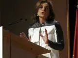 La alcadesa de Madrid, Ana Botella, durante su intervención en la presentación de las conclusiones del V Congreso Internacional Dependencia y Calidad de Vida.