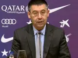 Josep María Bartomeu, presidente del FC Barcelona, en rueda de prensa.