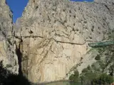 La ruta del Caminito del Rey sobre el río Guadalhorce en Málaga.