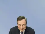 El presidente del Banco Central Europeo (BCE), Mario Draghi, durante la rueda de prensa en Fráncfort.