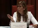 La líder del PPC, Alicia Sánchez-Camacho, en la comisión de investigación sobre corrupción del Parlamento catalán.