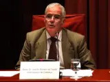 El fiscal en jefe de Cataluña, José María Romero de Tejada, durante su comparecencia en la comisión de investigación sobre el 'caso Pujol'.