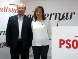 Cabero e Iratxe García en la sede del PSOE de Salamanca
