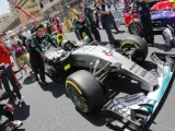 El monoplaza Mercedes de Nico Rosberg, durante el Gran Premio de Mónaco 2015.