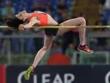 La saltadora de altura cántabra Ruth Beitia, durante su partipación en la Golden Gala de Roma 2015, cita en la que se colgó la medalla de oro de su disciplina.