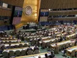 Vista general de una reunión de la Asamblea General de la ONU.