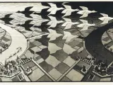 'Noche y día', uno de los grabados de Escher basados en la geometría y el humor