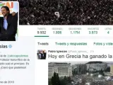 La imagen junto al líder de Syriza, Alexis Tsipras, que ha elegido el secretario general de Podemos, Pablo Iglesias, como perfil de Twitter.