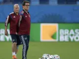 Fabio Capello, durante un entrenamiento de la selección rusa.