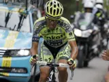 El ciclista español Alberto Contador, del equipo Tinkoff Saxo, durante la decimoséptima etapa de 161 kilómetros entre Digne-les-Bains y Pra Loup en la 102ª edición del Tour de Francia.