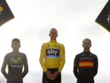 Nairo Quintana, Chris Froome y Alejandro Valverde, en el podio del Tour de Francia.