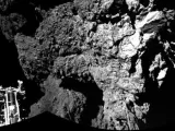 La misión espacial Rosetta aterrizando en la superficie del cometa 67Pc