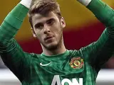 De Gea, portero del Manchester United, saluda tras un partido.