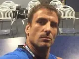 Robredo, haciéndose un selfie en la sala de prensa del US Open.