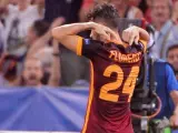 El defensa de la Roma Alessandro Florenzi celebra el gol conseguido ante el FC Barcelona.