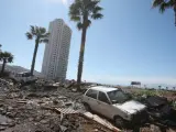 Destrozos en la costa chilena ocasionados por el tsunami posterior al terremoto de magnitud 8,4 que se produjo en el país andino el pasado 16 de septiembre.