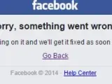 Mensaje de error que emitió Facebook a sus usuarios durante la caída del servicio.