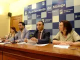 Concejales del Ayuntamiento de Málaga en rueda de prensa