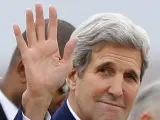 El secretario de Estado de EE UU, John Kerry, a su llegada a Madrid en un viaje oficial de dos días.