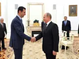 Reunión en el Kremlin entre el líder sirio, Bachar Al Asad, y el presidente ruso, Vladimir Putin.