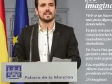 El 'meme' de Alberto Garzón como presidente del Gobierno en Moncloa.