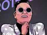 El rapero Psy, caricaturizado en la imagen utilizada para anunciar su nuevo disco.