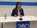 Beatriz Escudero, la número uno del Partido Popular por Segovia al Congreso de los Diputados, en una rueda de prensa.