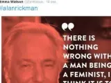 Tuit publicado por Emma Watson sobre la muerte del actor Alan Rickman.