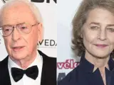 Montaje fotográfico entre los actores británicos Michael Caine y Charlotte Rampling.