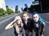 Alba, Rocío y Sonia (izda a dcha), integrantes de la banda Sweet California.