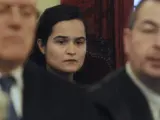 Triana Martínez, una de las tres acusadas por el crimen de la presidenta de la Diputación de León Isabel Carrasco, durante el juicio.