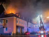 Incendio en un albergue de refugiados en Bautzen, al este de Alemania.