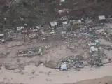 Imagen aérea de Fiyi tras el ciclón Winston.